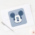 Classic Mickey Blue Head Square Sticker