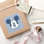 Classic Mickey Blue Head Square Sticker