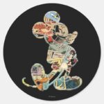 Classic Mickey Comic Silhouette Classic Round Sticker