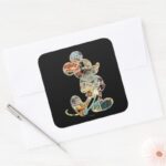Classic Mickey Comic Silhouette Square Sticker