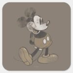 Classic Mickey Distressed Square Sticker