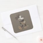 Classic Mickey Distressed Square Sticker