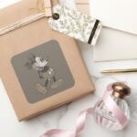 Classic Mickey Distressed Square Sticker