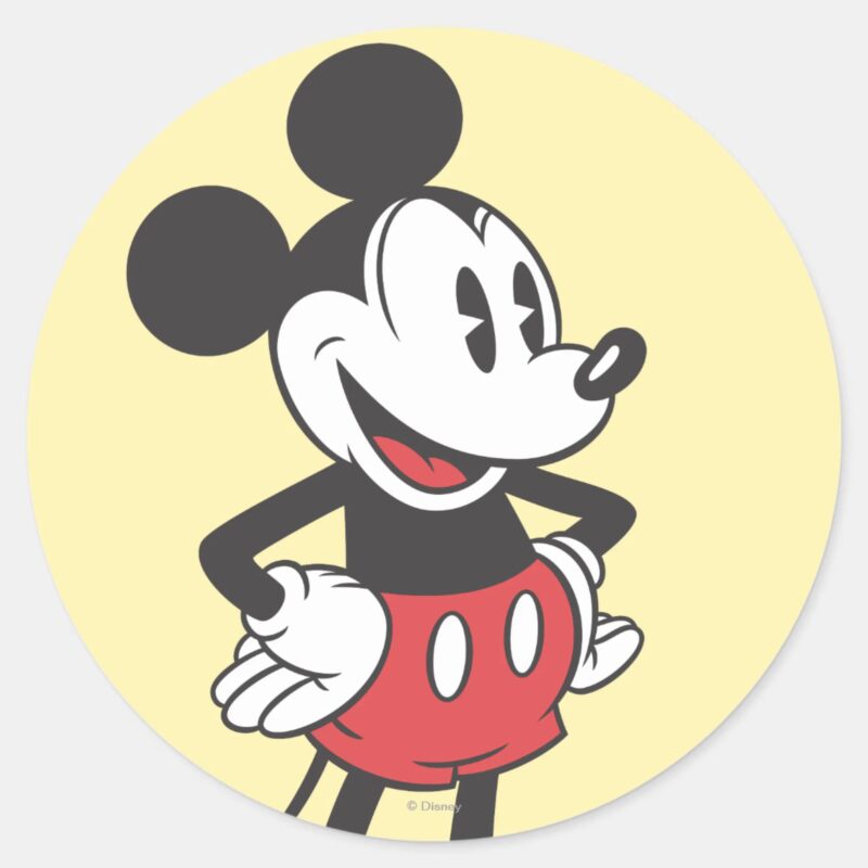Classic Mickey Hands On Hips Classic Round Sticker