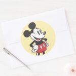 Classic Mickey Hands On Hips Classic Round Sticker