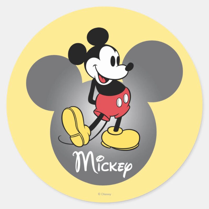 Classic Mickey Head Icon Classic Round Sticker