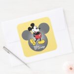 Classic Mickey Head Icon Square Sticker
