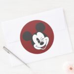 Classic Mickey Head Tilt Wink Classic Round Sticker