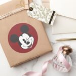 Classic Mickey Head Tilt Wink Classic Round Sticker