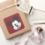 Classic Mickey Head Tilt Wink Square Sticker