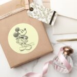 Classic Mickey Sketch Classic Round Sticker