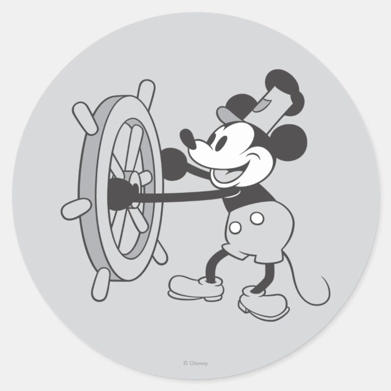 Classic Mickey Steamboat Willie Classic Round Sticker