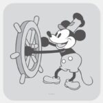 Classic Mickey Steamboat Willie Square Sticker
