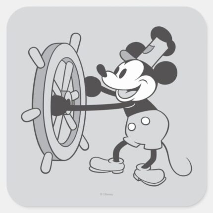 Classic Mickey Steamboat Willie Square Sticker