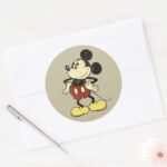 Classic Mickey Vintage Hands On Hips Classic Round Sticker