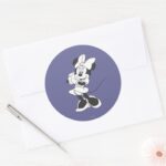 Classic Minnie Black And White Classic Round Sticker