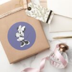 Classic Minnie Black And White Classic Round Sticker