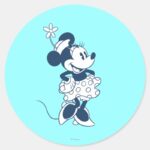 Classic Minnie Blue Hue Classic Round Sticker