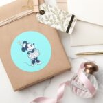 Classic Minnie Blue Hue Classic Round Sticker
