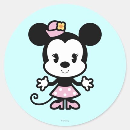 Classic Minnie Cartoon Classic Round Sticker