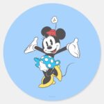 Classic Minnie Excited Classic Round Sticker