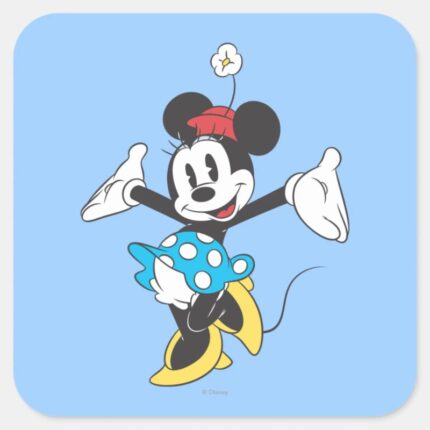 Classic Minnie Excited Square Sticker