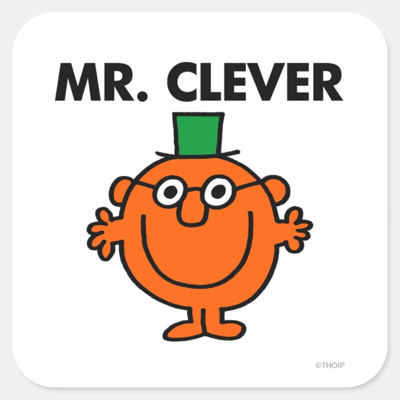 Classic Mr. Clever Logo Square Sticker Classic Mr. Clever Logo Square Sticker