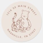 Classic Pooh Tigger Baby Shower Classic Round Sticker