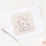 Classic Pooh Buzz Buzz Buzz Square Sticker