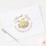 Classic Pooh And Piglet First Birthday Classic Round Sticker