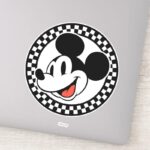 Classic Retro Mickey Mouse Checkered Sticker