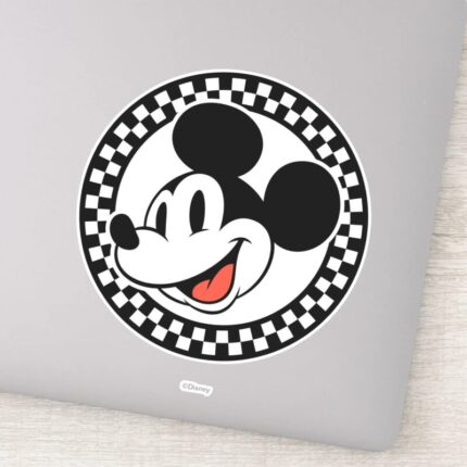 Classic Retro Mickey Mouse Checkered Sticker