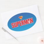Classic Superman Bold Logo Oval Sticker