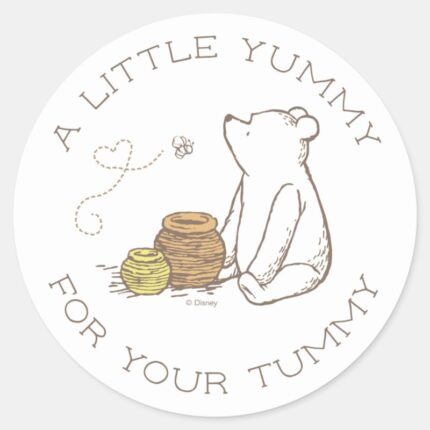 Classic Winnie The Pooh Baby Shower Favor Classic Round Sticker
