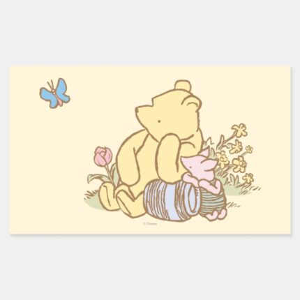 Classic Winnie The Pooh And Piglet 1 Rectangular Sticker