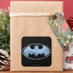 Coffee Bat Symbol Blue Square Sticker