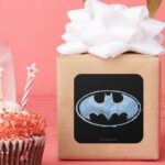 Coffee Bat Symbol Blue Square Sticker