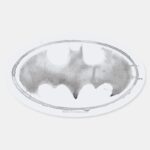 Coffee Bat Symbol Gray Oval Sticker