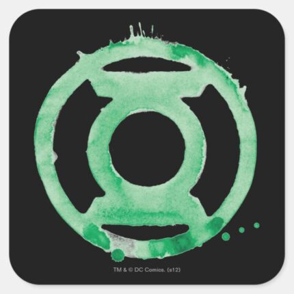 Coffee Lantern Symbol Green Square Sticker