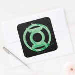 Coffee Lantern Symbol Green Square Sticker