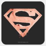 Coffee S Symbol Red Square Sticker