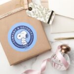 Comfort Security Snoopy Woodstock Hug Classic Round Sticker