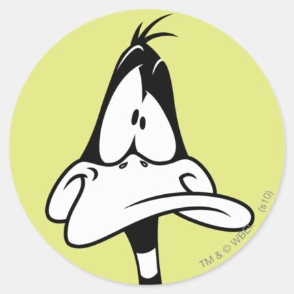 Confused DAFFY DUCK™ Face Classic Round Sticker