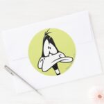 Confused DAFFY DUCK™ Face Classic Round Sticker