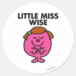 Contemplative Little Miss Wise Classic Round Sticker