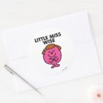 Contemplative Little Miss Wise Classic Round Sticker
