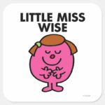Contemplative Little Miss Wise Square Sticker