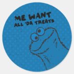 Cookie Monster All Da Treats Classic Round Sticker