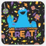 Cookie Monster Me Always Choose Treat Square Sticker