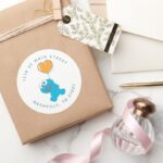 Cookie Monster Baby Shower Address Classic Round Sticker